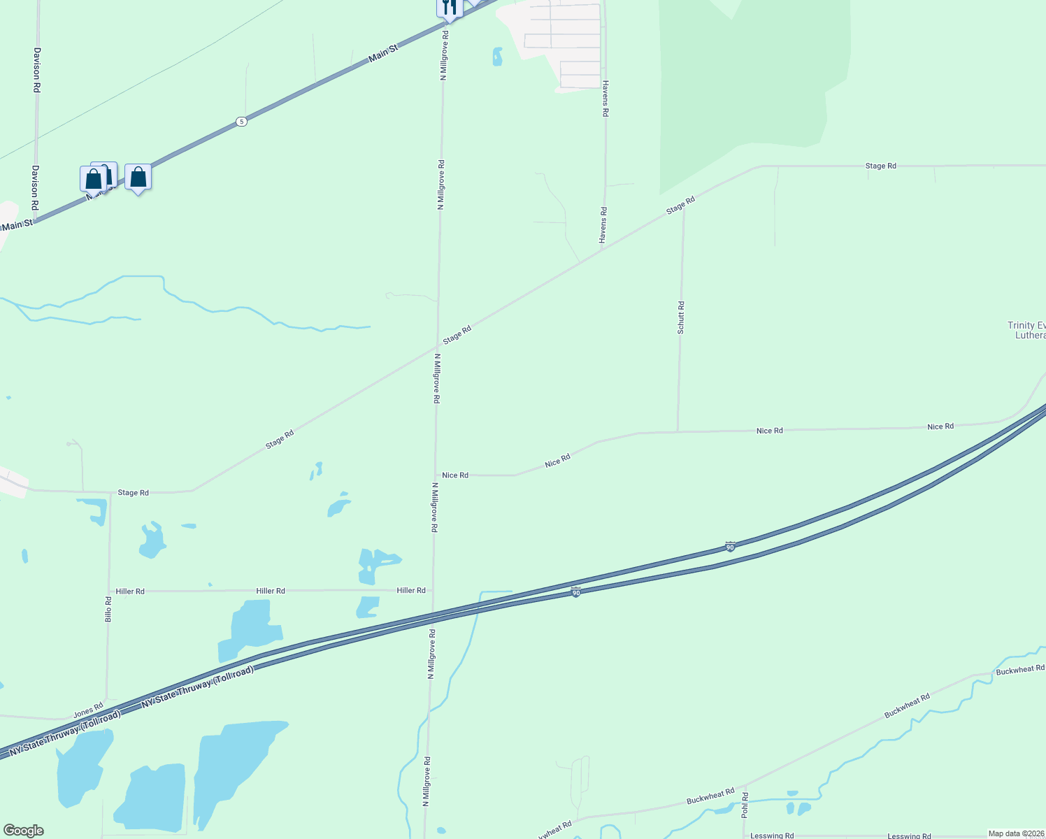 map of restaurants, bars, coffee shops, grocery stores, and more near 11840 Nice Road in Akron