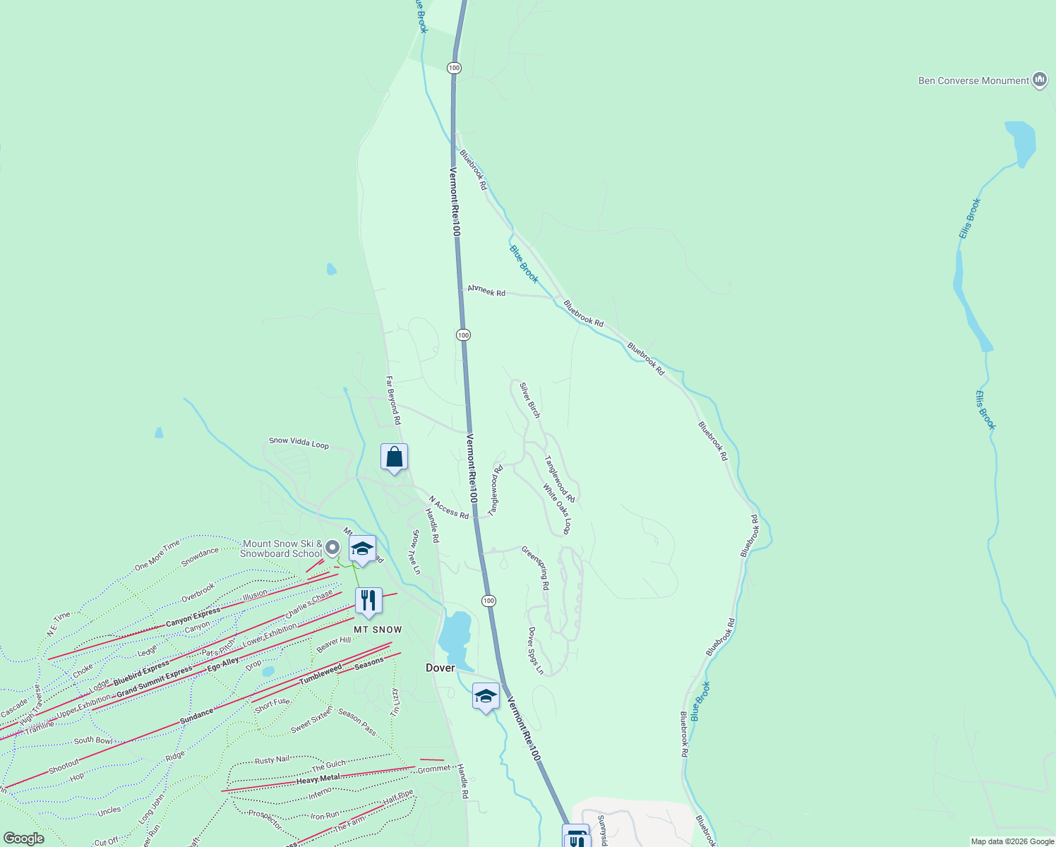 map of restaurants, bars, coffee shops, grocery stores, and more near 9A Silver Birch in Dover