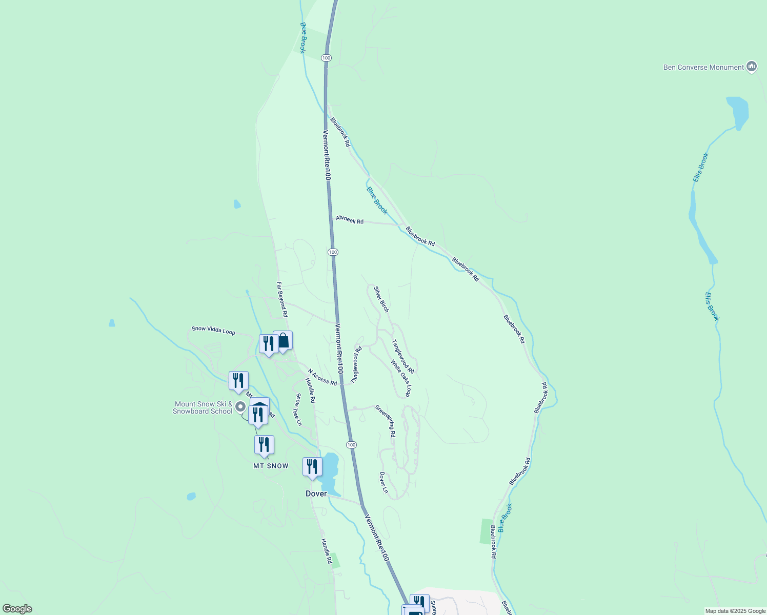 map of restaurants, bars, coffee shops, grocery stores, and more near 40B Silver Birch in Dover