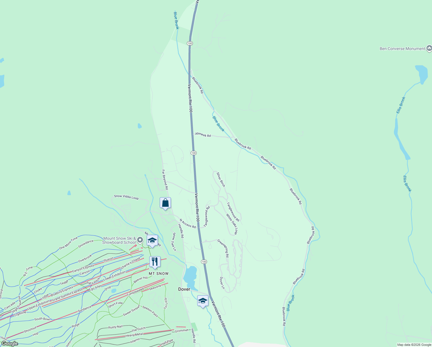 map of restaurants, bars, coffee shops, grocery stores, and more near 28 Silver Birch in Dover