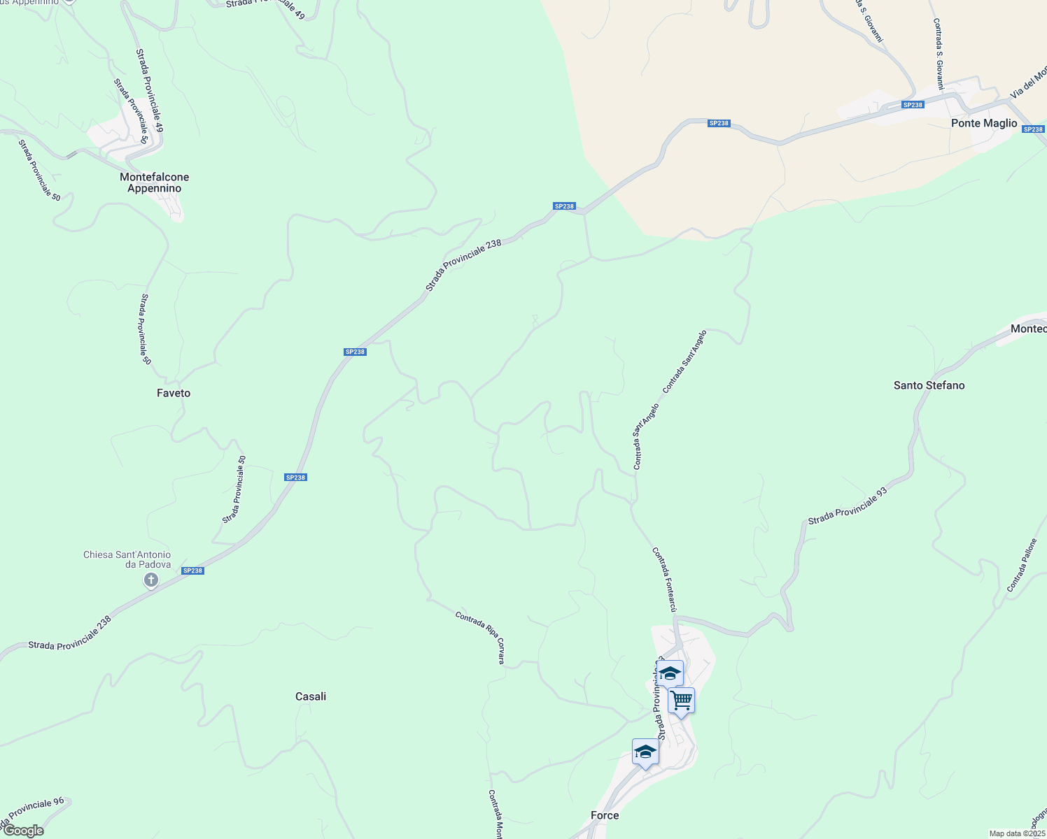 map of restaurants, bars, coffee shops, grocery stores, and more near Contrada Villa Leva in Provincia di Ascoli Piceno