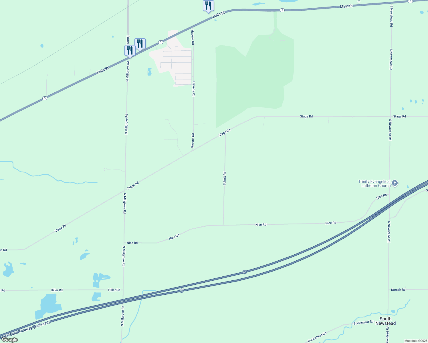 map of restaurants, bars, coffee shops, grocery stores, and more near 4878 Schutt Rd in Akron
