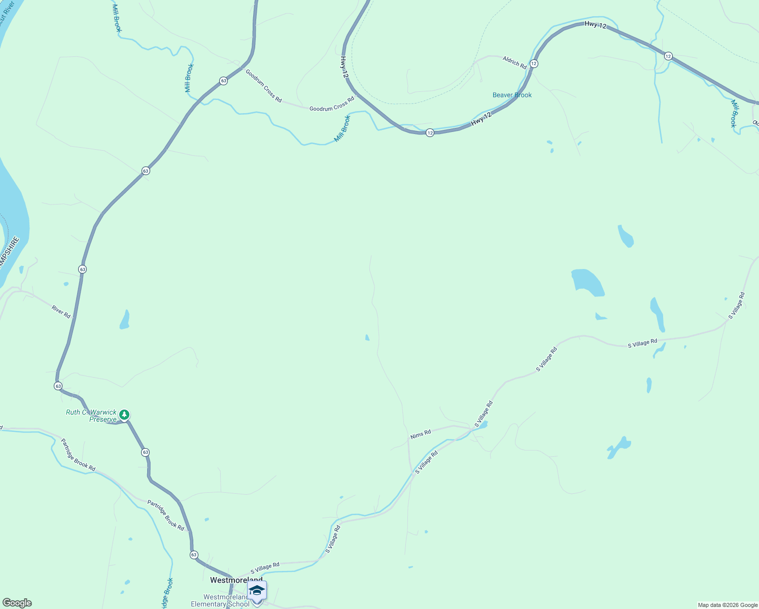 map of restaurants, bars, coffee shops, grocery stores, and more near 70 Daggett Hill Road in Westmoreland