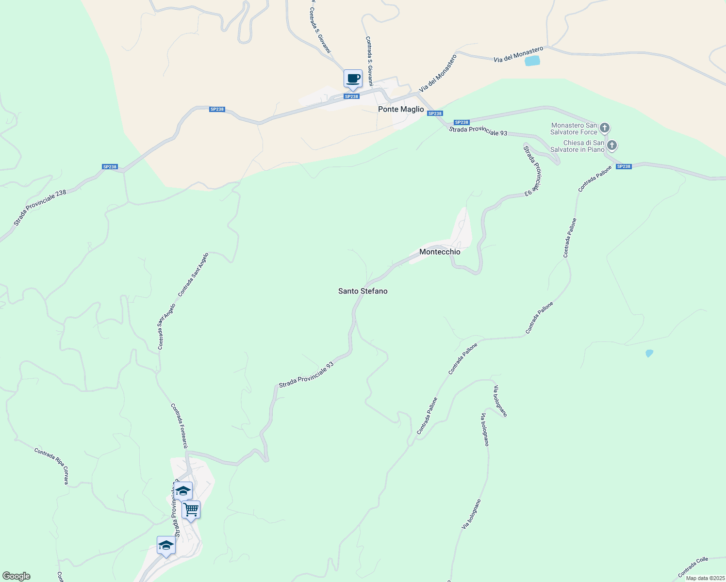 map of restaurants, bars, coffee shops, grocery stores, and more near in Santo Stefano