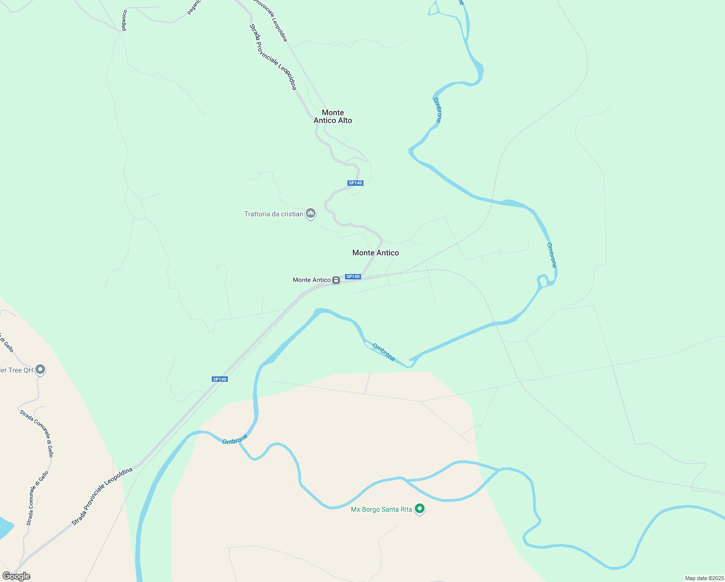 map of restaurants, bars, coffee shops, grocery stores, and more near 18 Via Siena in Monte Antico