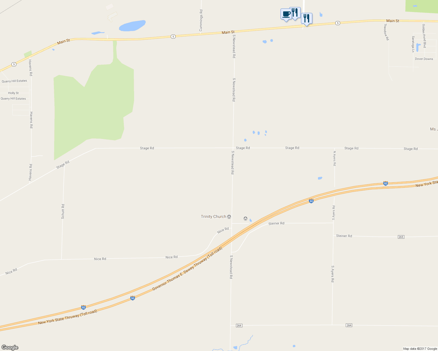 map of restaurants, bars, coffee shops, grocery stores, and more near 5008 South Newstead Road in Akron