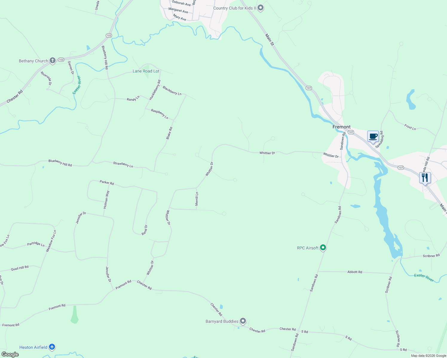 map of restaurants, bars, coffee shops, grocery stores, and more near 36 Senter Circle in Fremont
