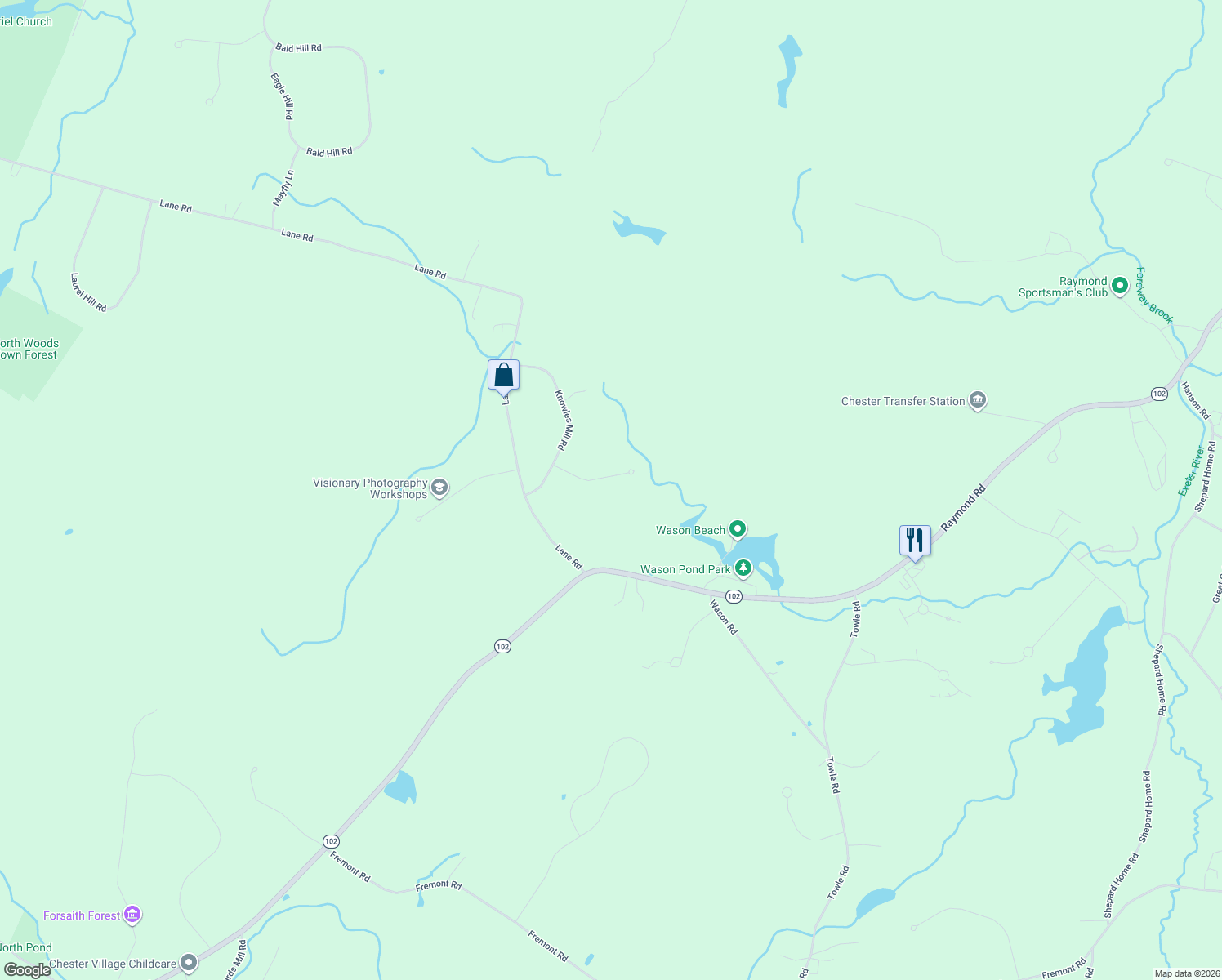 map of restaurants, bars, coffee shops, grocery stores, and more near 34 Bittersweet Lane in Chester