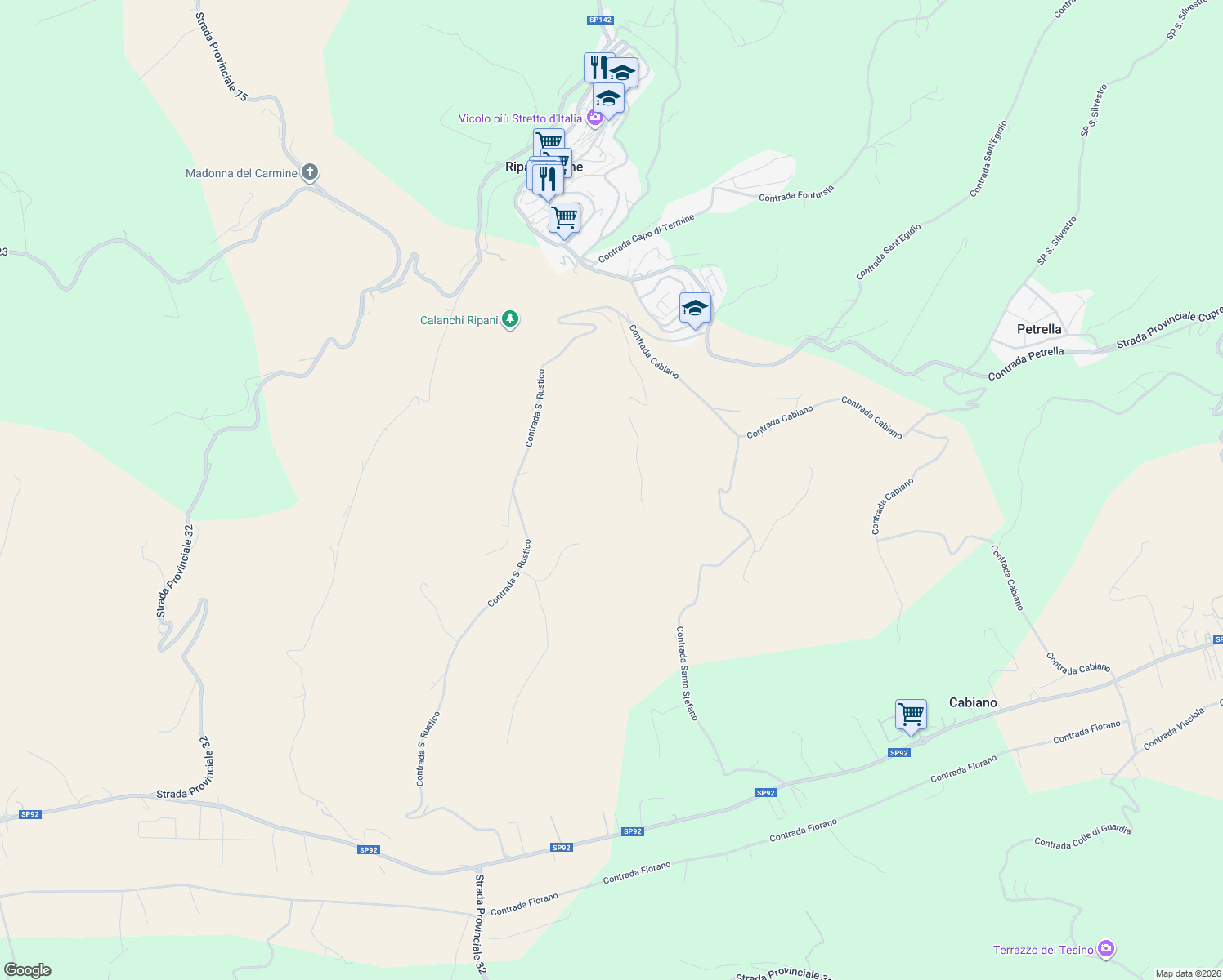 map of restaurants, bars, coffee shops, grocery stores, and more near in Province of Ascoli Piceno