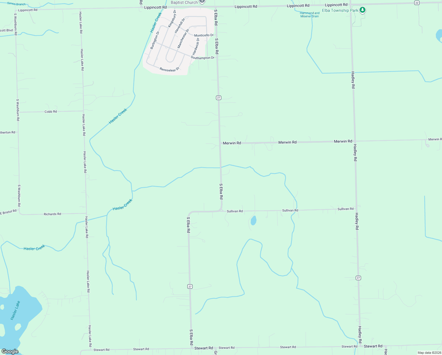 map of restaurants, bars, coffee shops, grocery stores, and more near 2325 South Elba Road in Lapeer