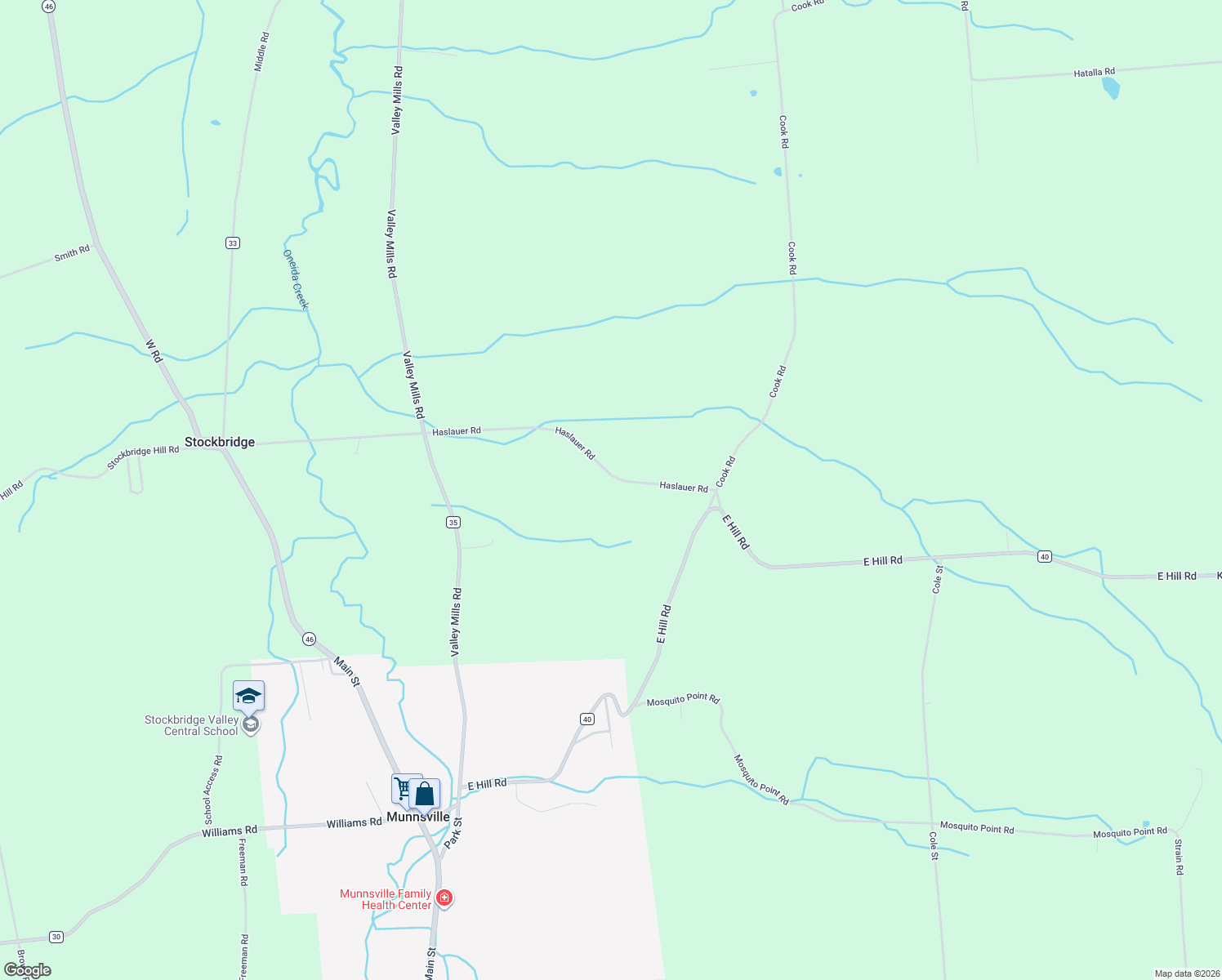 map of restaurants, bars, coffee shops, grocery stores, and more near 6298 Haslauer Road in Munnsville