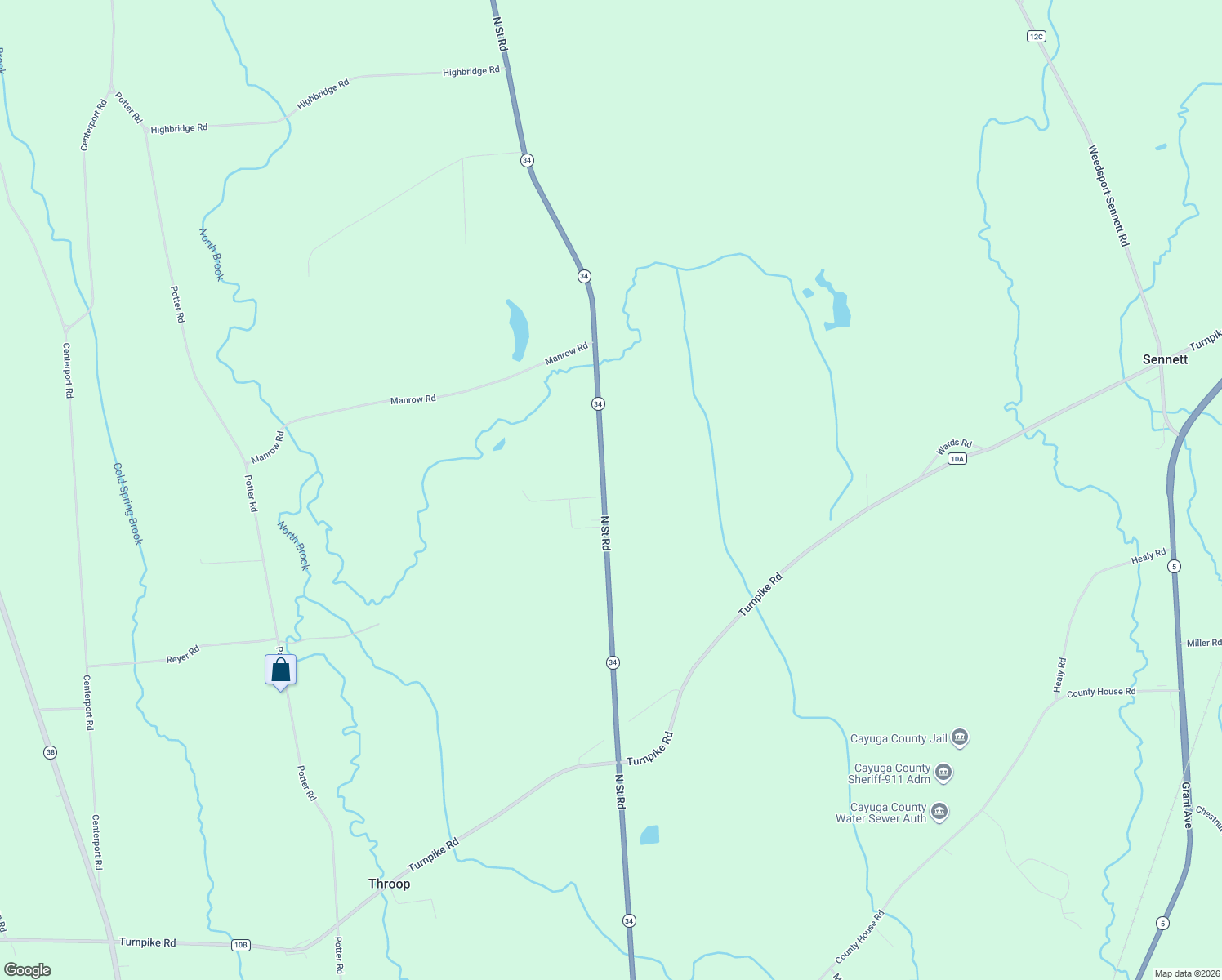 map of restaurants, bars, coffee shops, grocery stores, and more near 7692 N Street Road in Auburn