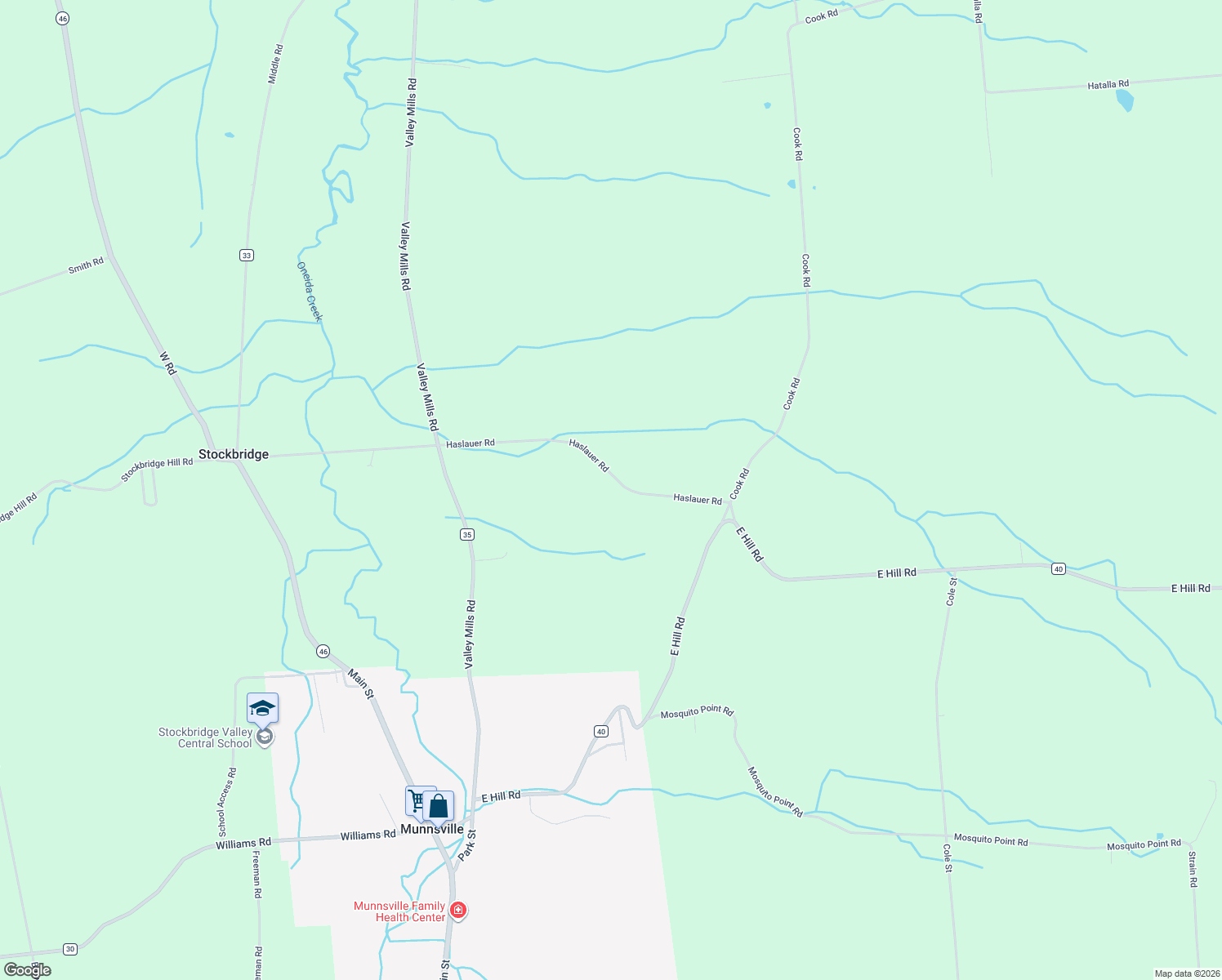 map of restaurants, bars, coffee shops, grocery stores, and more near 6298 Haslauer Road in Munnsville