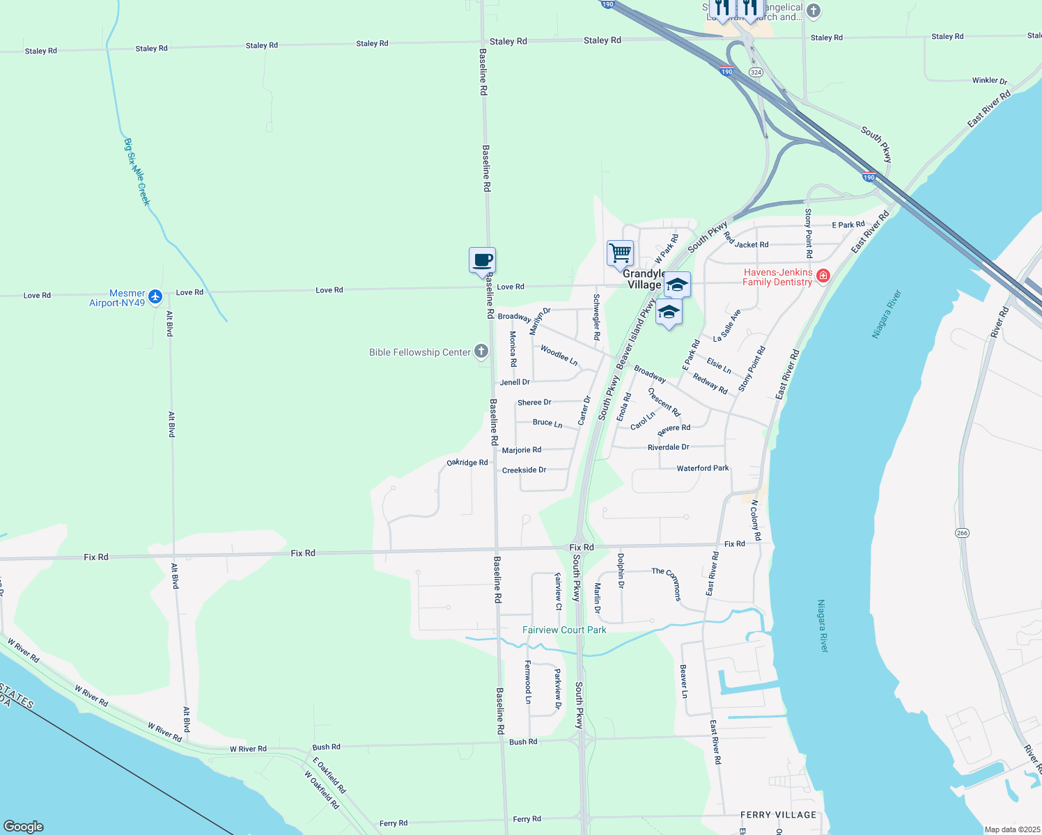 map of restaurants, bars, coffee shops, grocery stores, and more near 1047 Sheree Drive in Grand Island