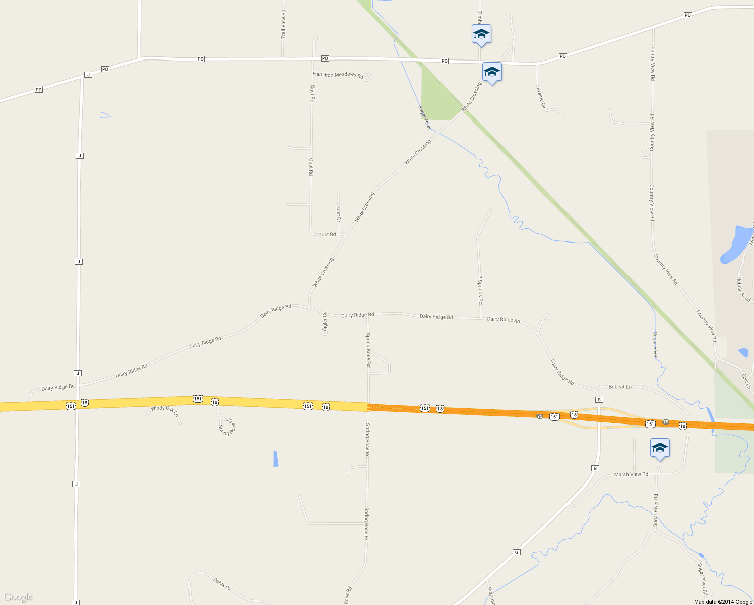 map of restaurants, bars, coffee shops, grocery stores, and more near 7910 Dairy Ridge Road in Verona