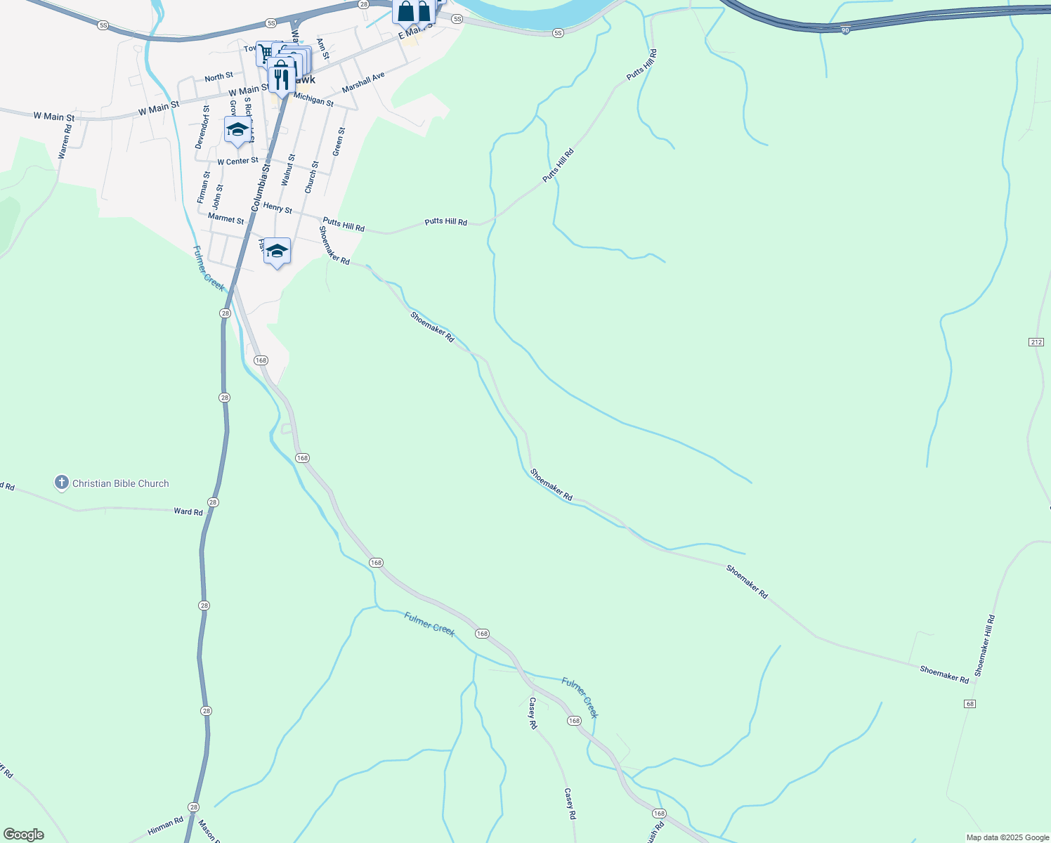 map of restaurants, bars, coffee shops, grocery stores, and more near 349 Shoemaker Rd in Mohawk