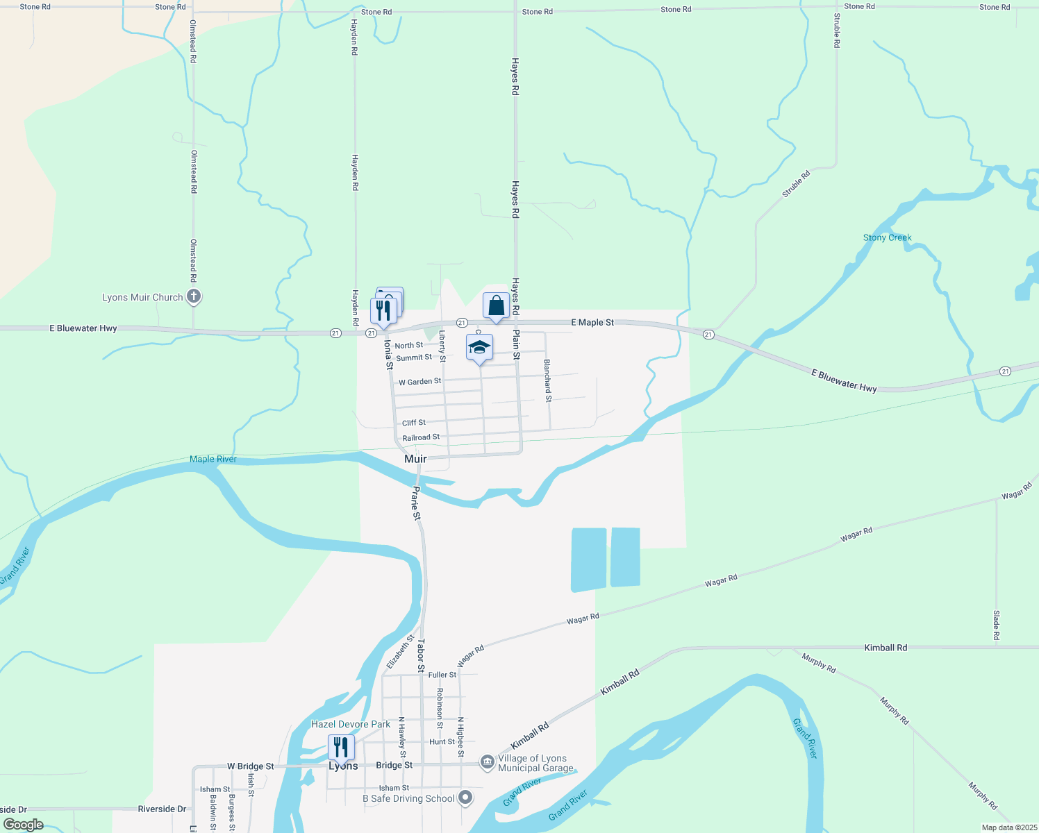 Hayes Rd & Plain St & E Maple St, Muir MI Walk Score