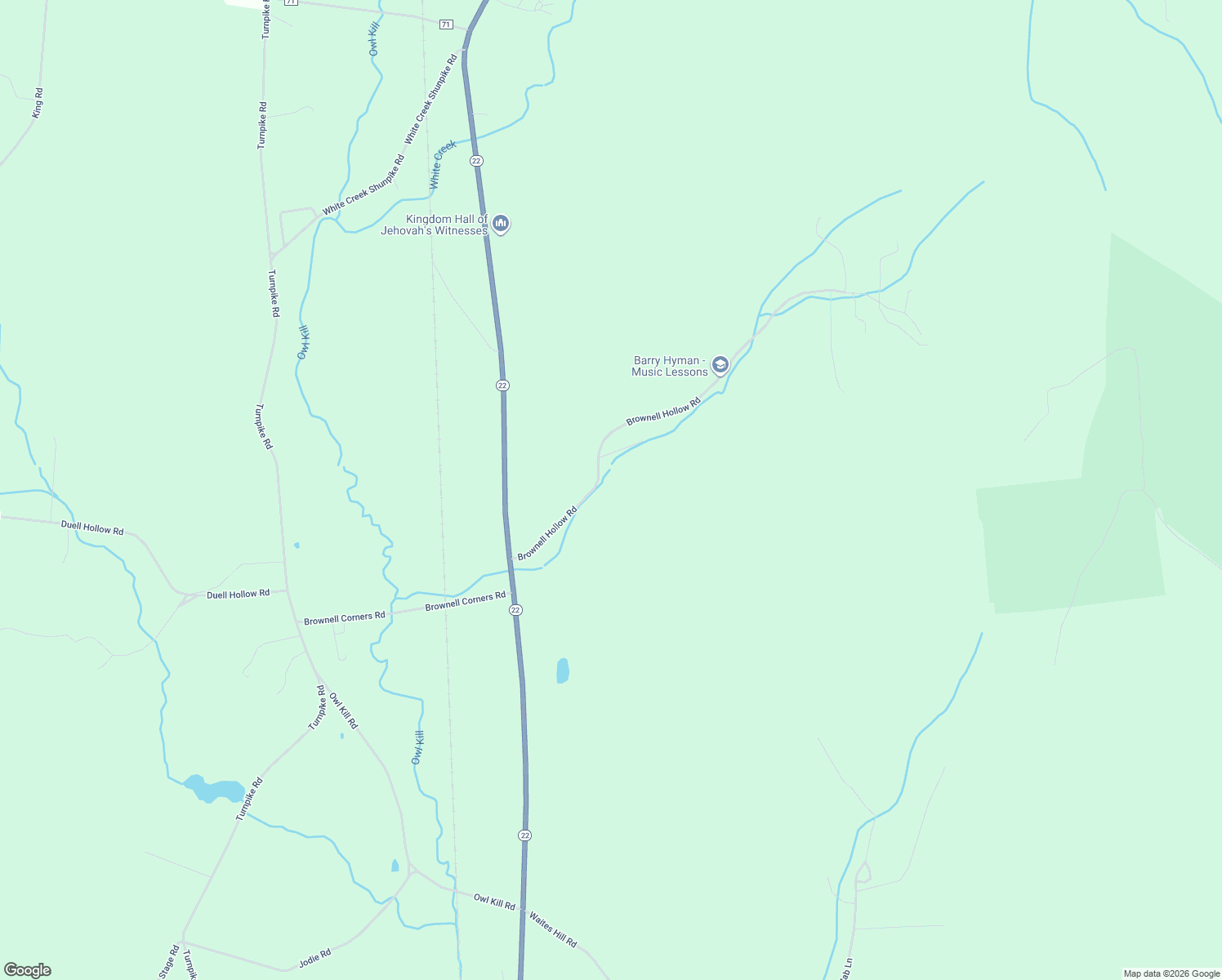 map of restaurants, bars, coffee shops, grocery stores, and more near 66 Brownell Hollow Road in Eagle Bridge