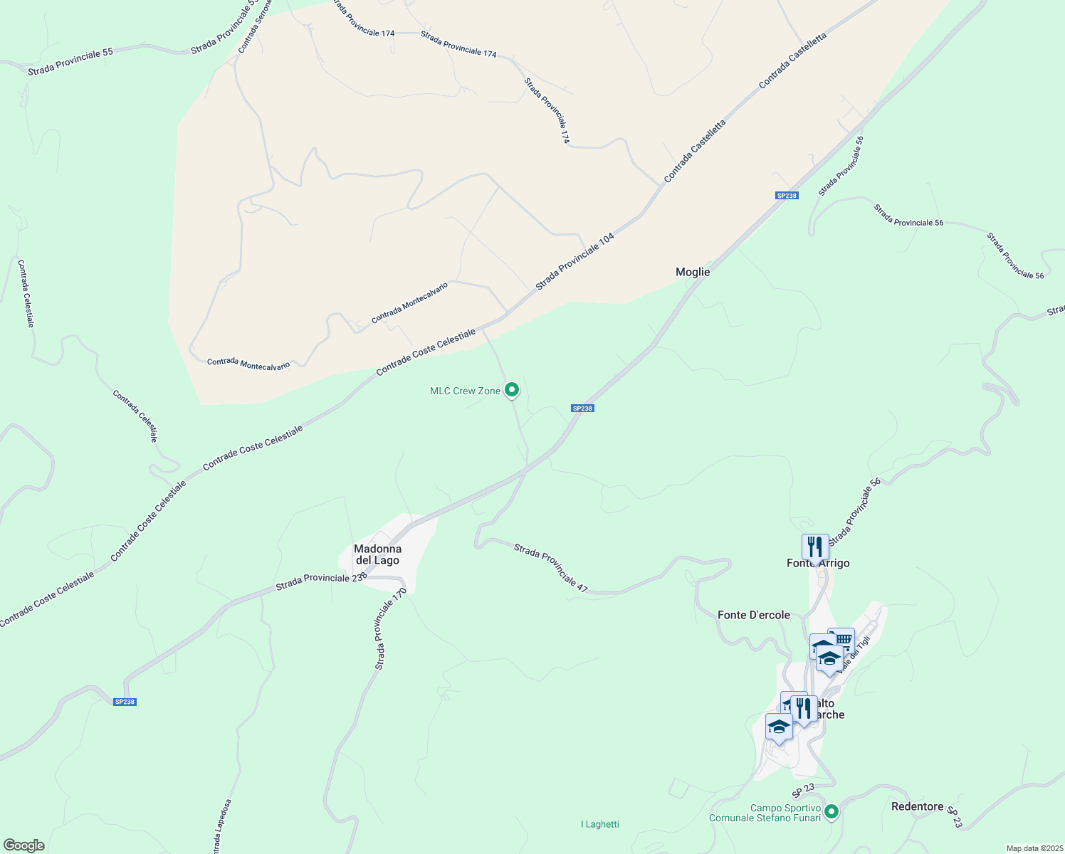 map of restaurants, bars, coffee shops, grocery stores, and more near Strada Statale 433 in Province of Ascoli Piceno