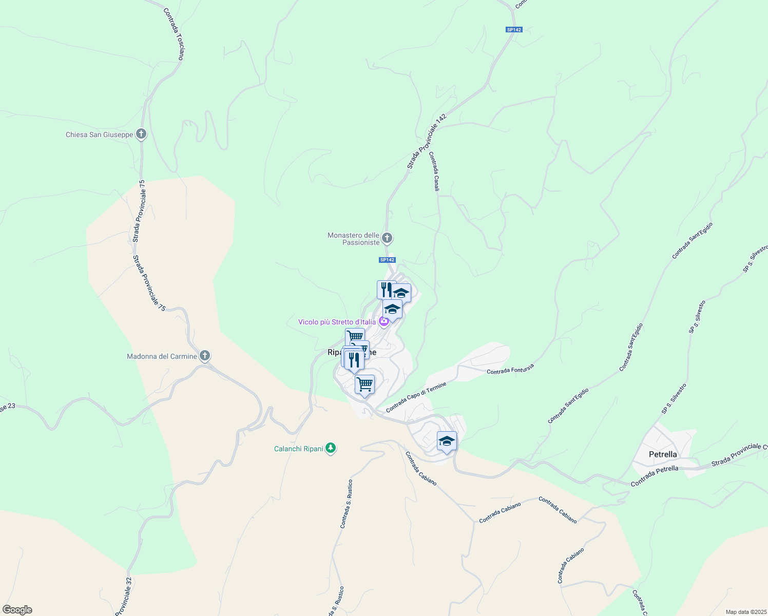 map of restaurants, bars, coffee shops, grocery stores, and more near 1 Strada Provinciale 23 in Ripatransone