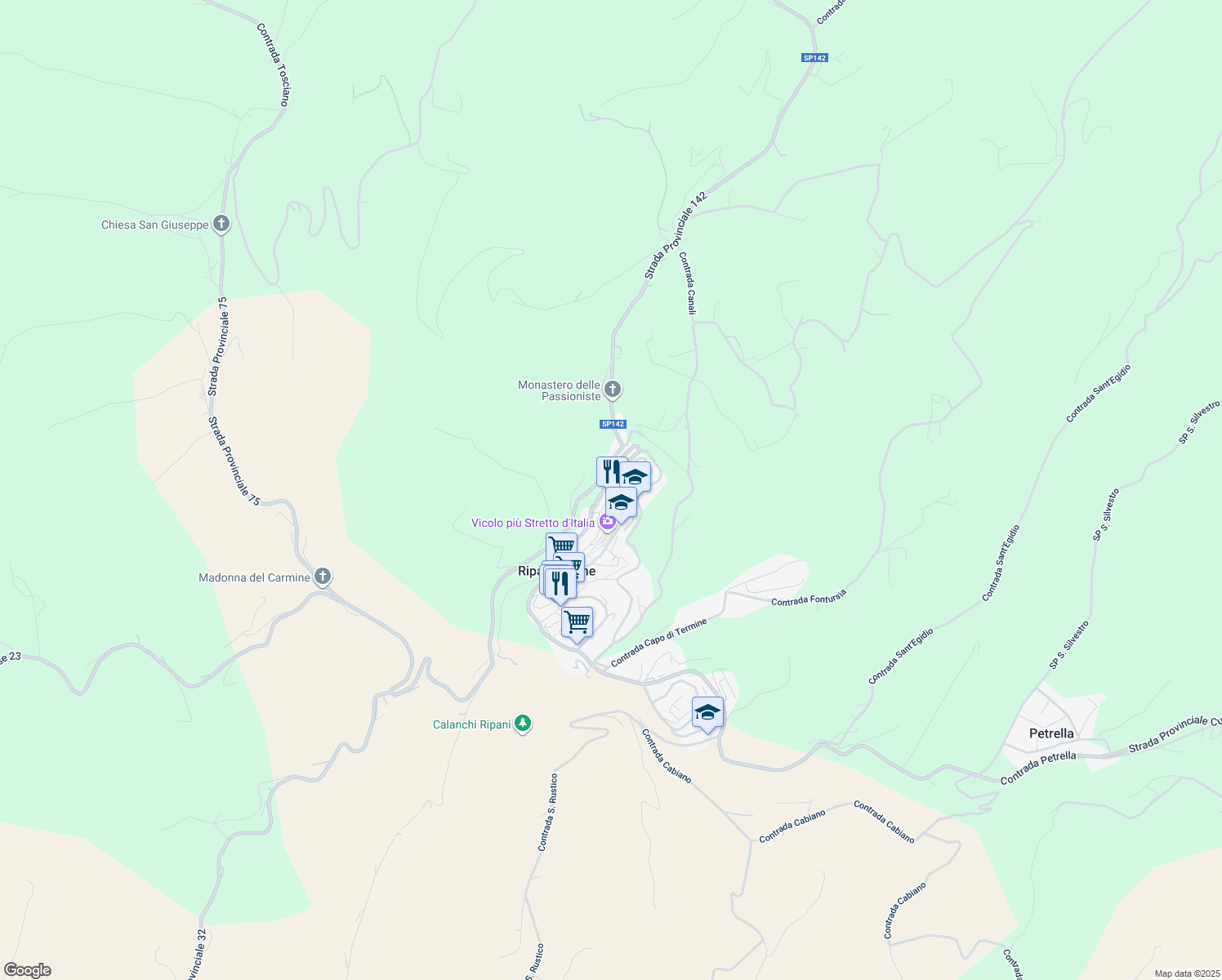 map of restaurants, bars, coffee shops, grocery stores, and more near 1 SP23 in Ripatransone