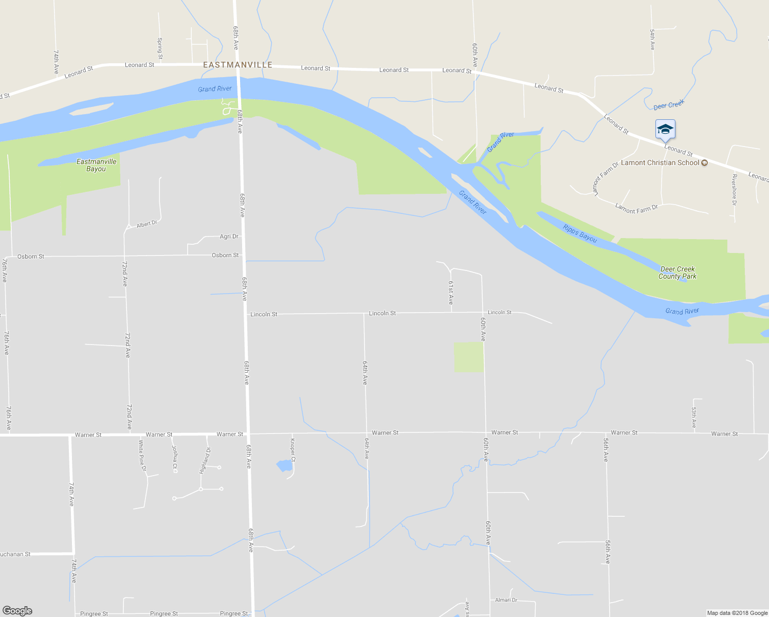 map of restaurants, bars, coffee shops, grocery stores, and more near 6301 Lincoln Street in Allendale Charter Township