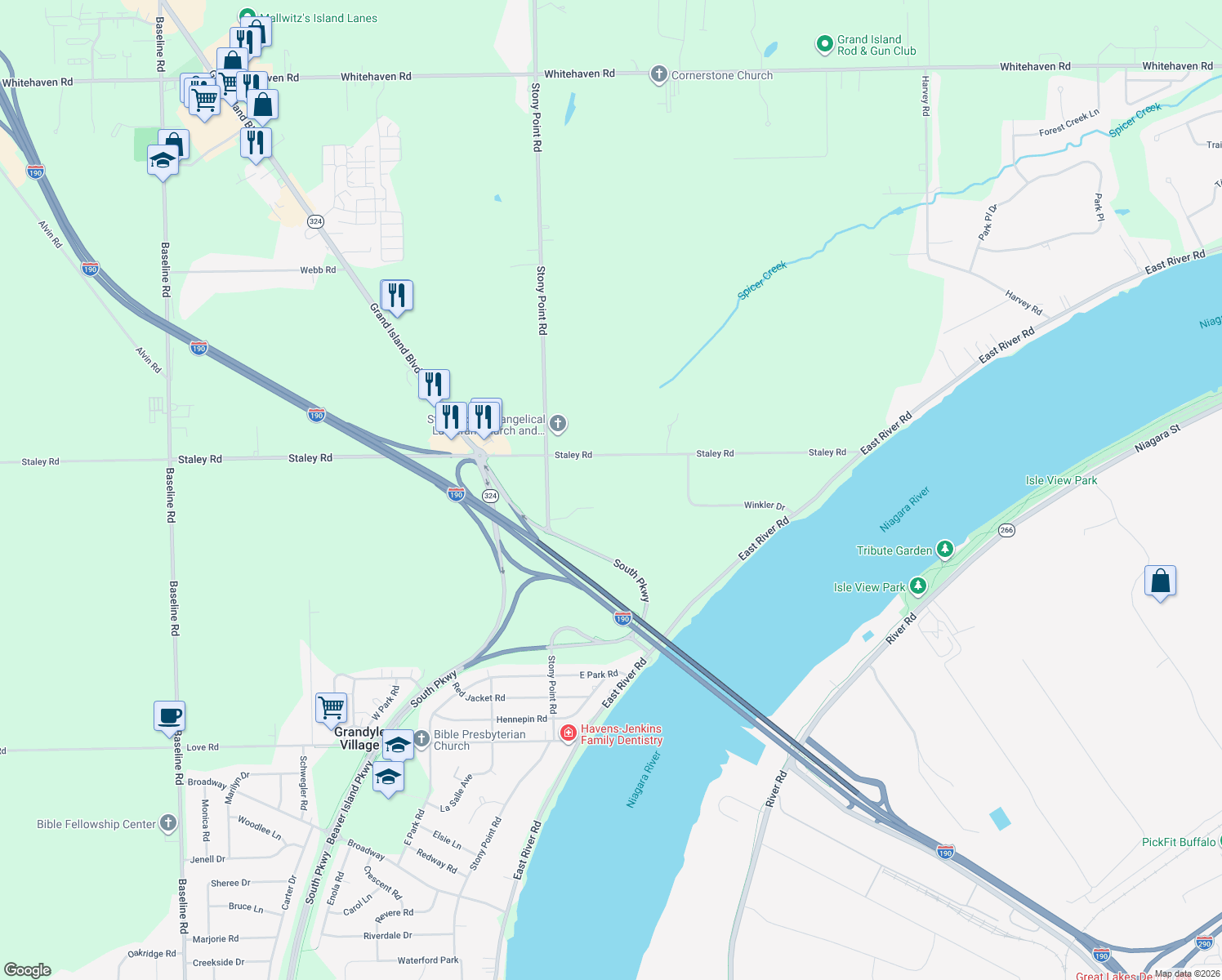map of restaurants, bars, coffee shops, grocery stores, and more near 1378 Staley Rd in Grand Island