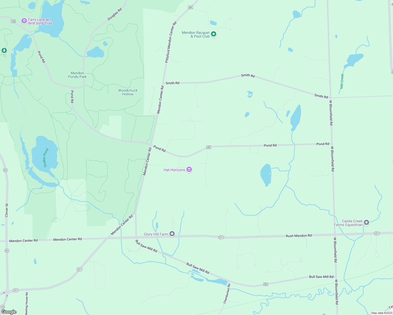 map of restaurants, bars, coffee shops, grocery stores, and more near 175 Pond Rd in Honeoye Falls