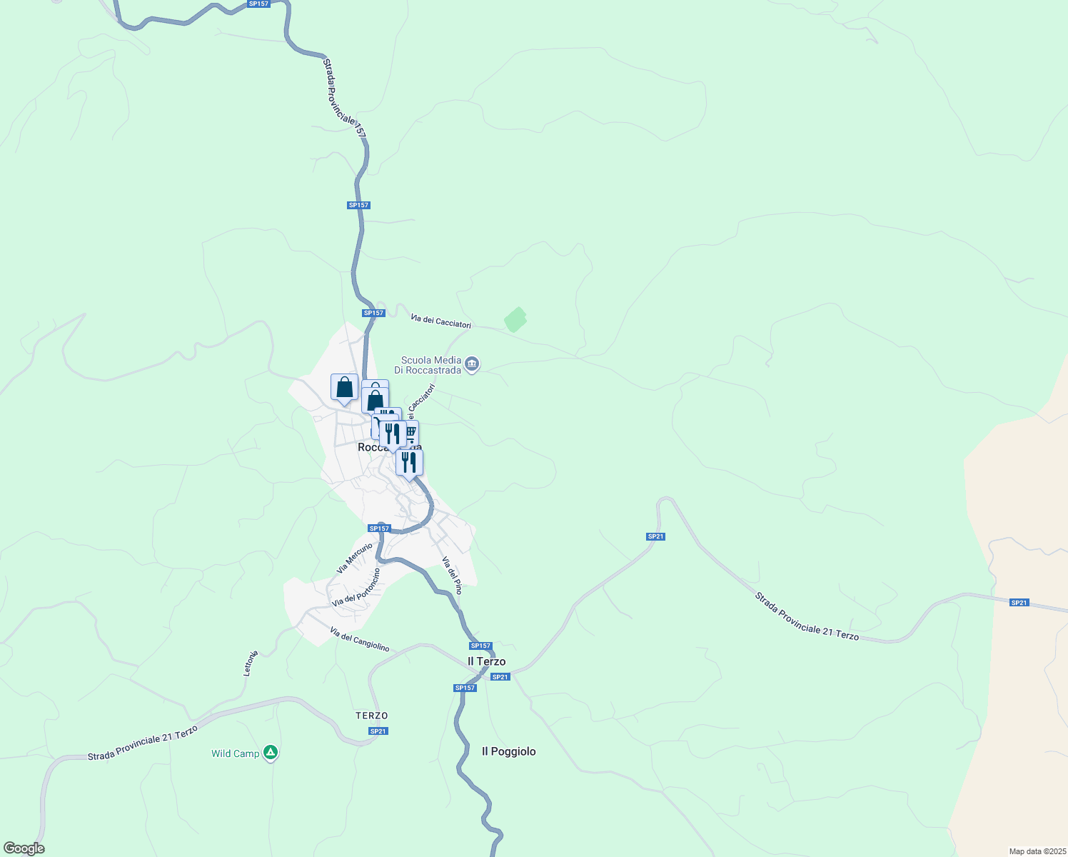 map of restaurants, bars, coffee shops, grocery stores, and more near in Province of Grosseto