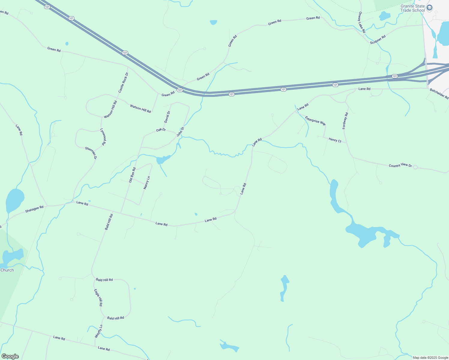 map of restaurants, bars, coffee shops, grocery stores, and more near 61 Lane Road in Raymond