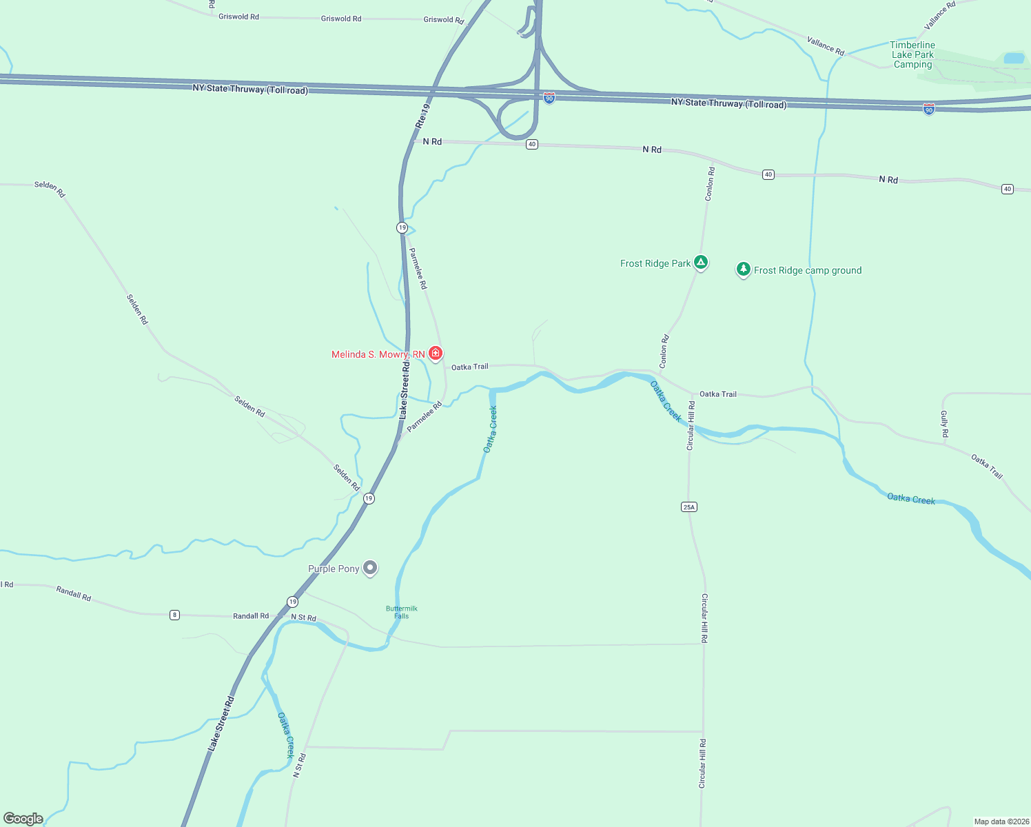 map of restaurants, bars, coffee shops, grocery stores, and more near 7792 Oatka Trail in Le Roy