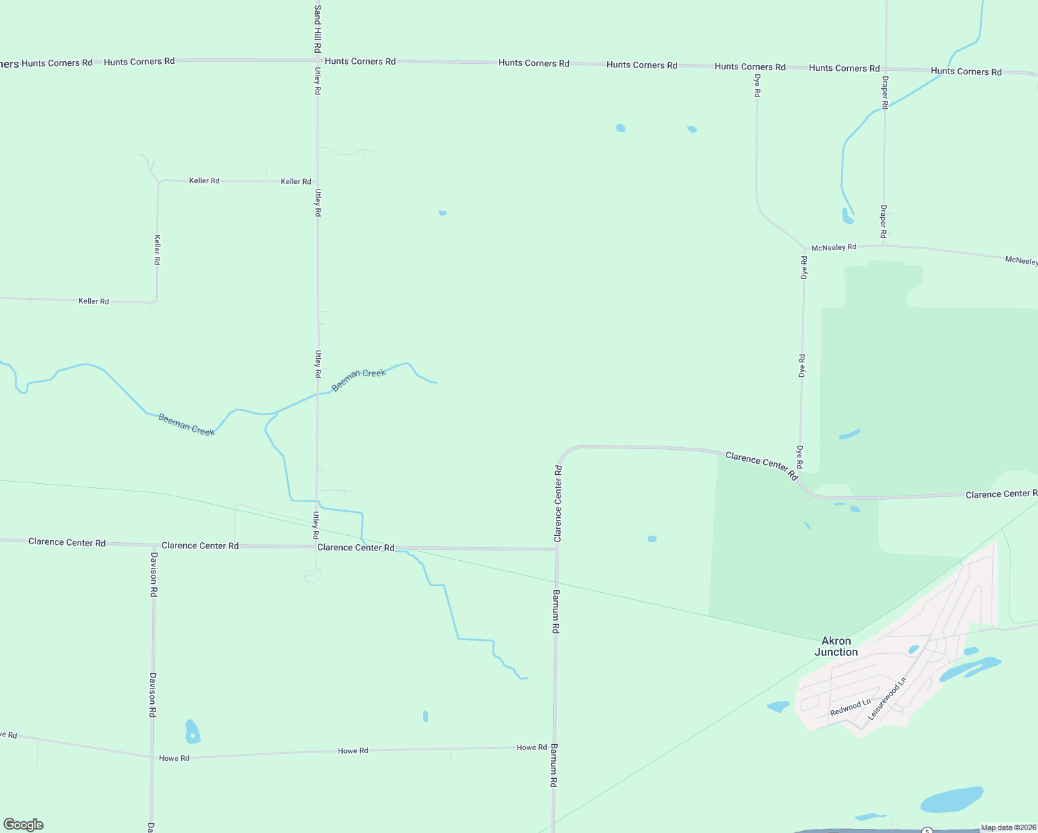 map of restaurants, bars, coffee shops, grocery stores, and more near 11658 Clarence Center Road in Akron