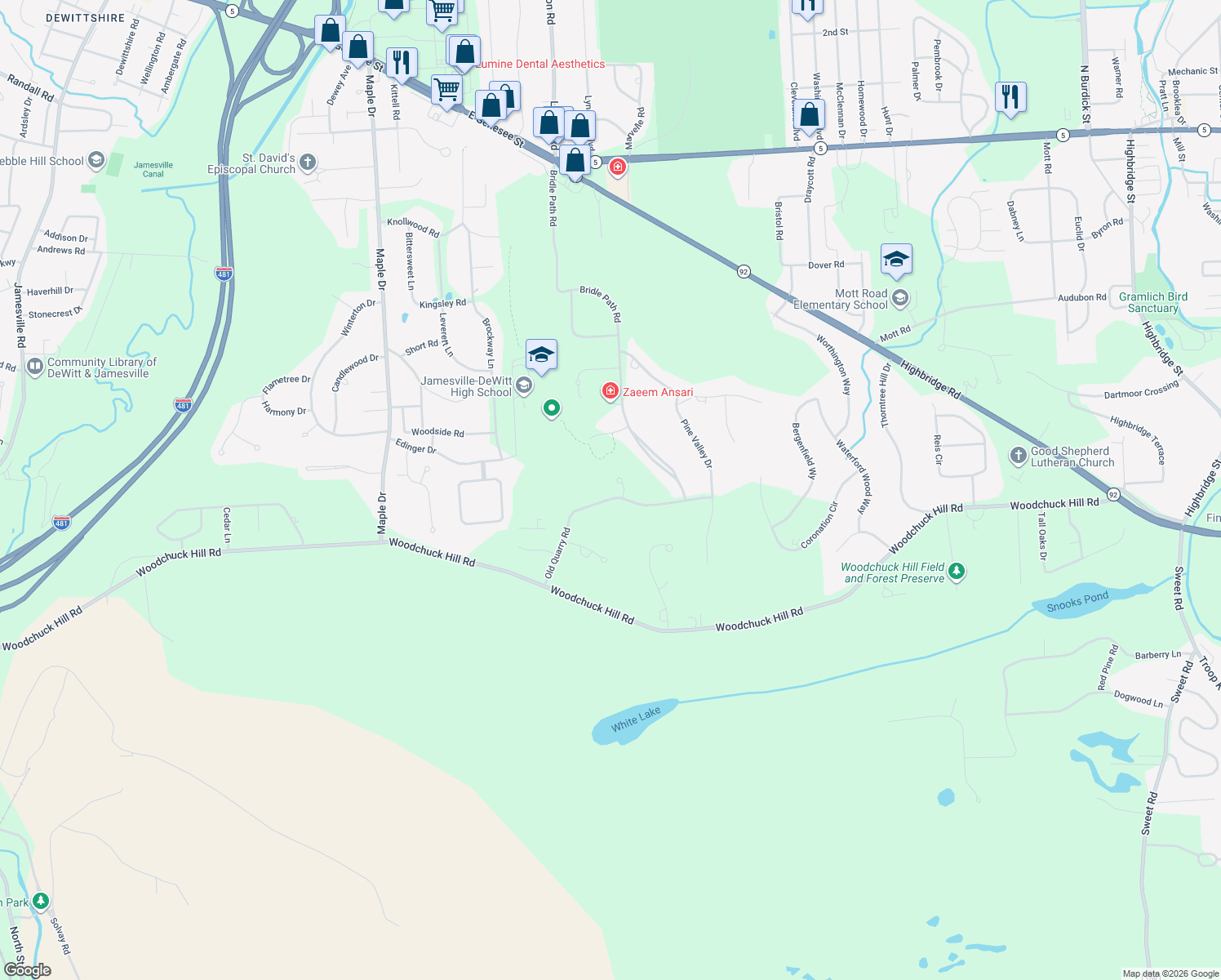 map of restaurants, bars, coffee shops, grocery stores, and more near 6937 Old Quarry Road in Fayetteville