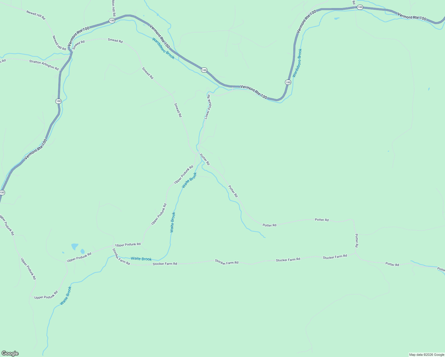 map of restaurants, bars, coffee shops, grocery stores, and more near 256 Potter Road in Wardsboro