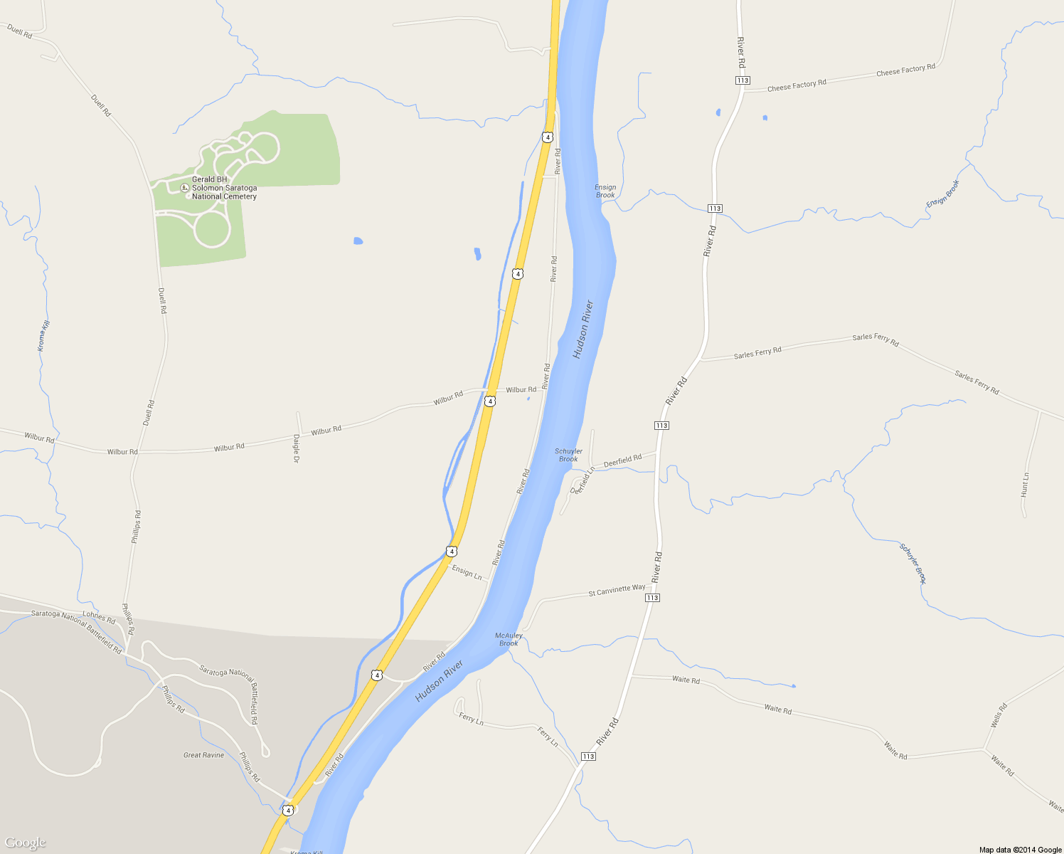 map of restaurants, bars, coffee shops, grocery stores, and more near 183 River Rd in Schuylerville