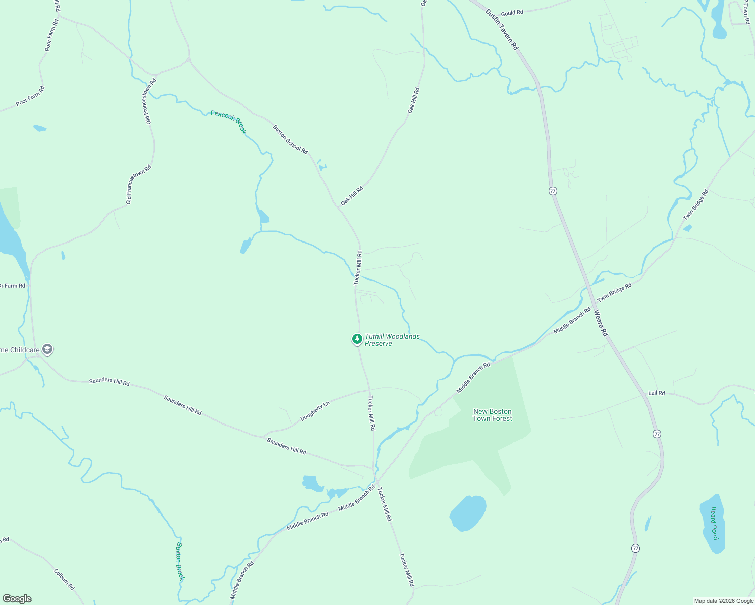 map of restaurants, bars, coffee shops, grocery stores, and more near 268-296 Tucker Mill Road in New Boston
