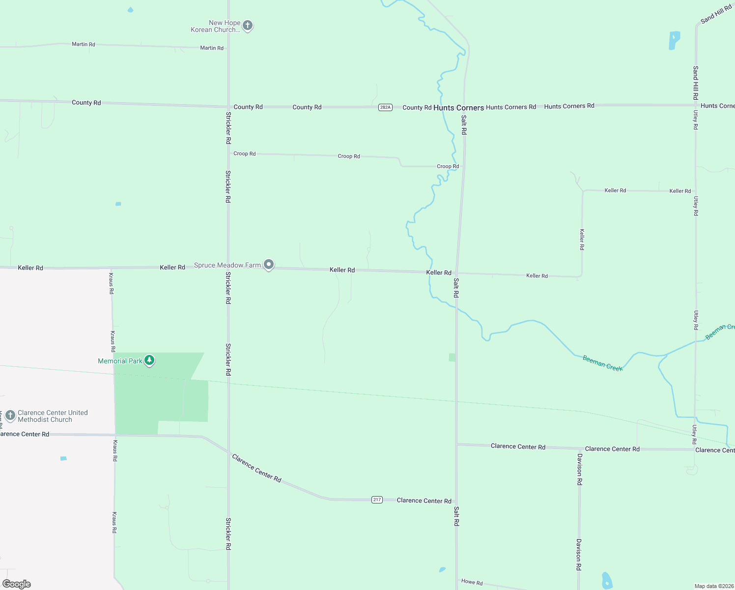 map of restaurants, bars, coffee shops, grocery stores, and more near 10565 Keller Road in Clarence