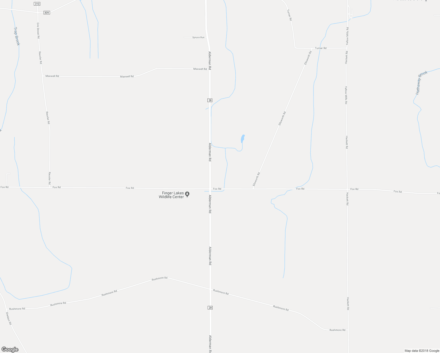 map of restaurants, bars, coffee shops, grocery stores, and more near 345 County Road 28 in Palmyra