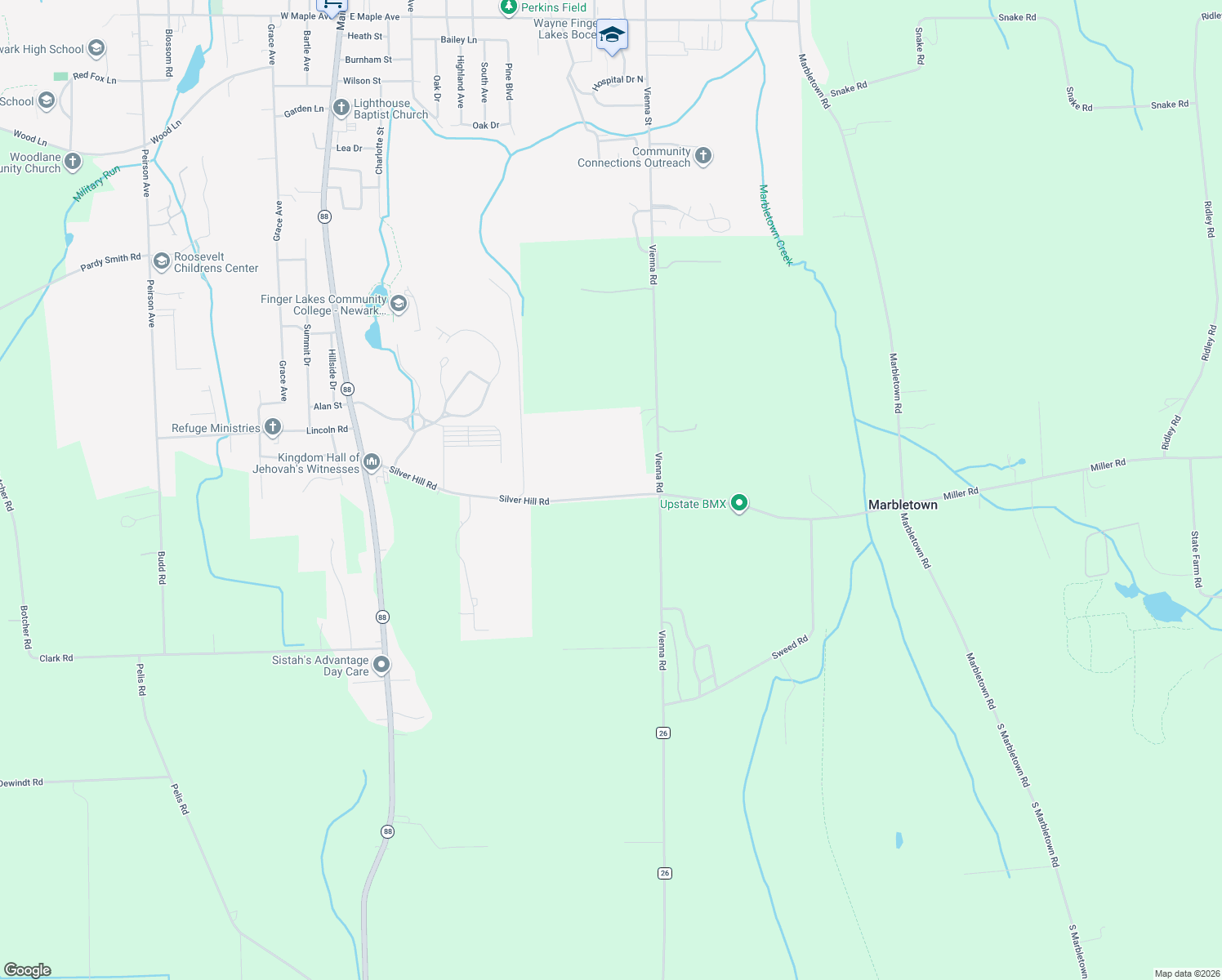 map of restaurants, bars, coffee shops, grocery stores, and more near 600 Silver Hill Road in Newark