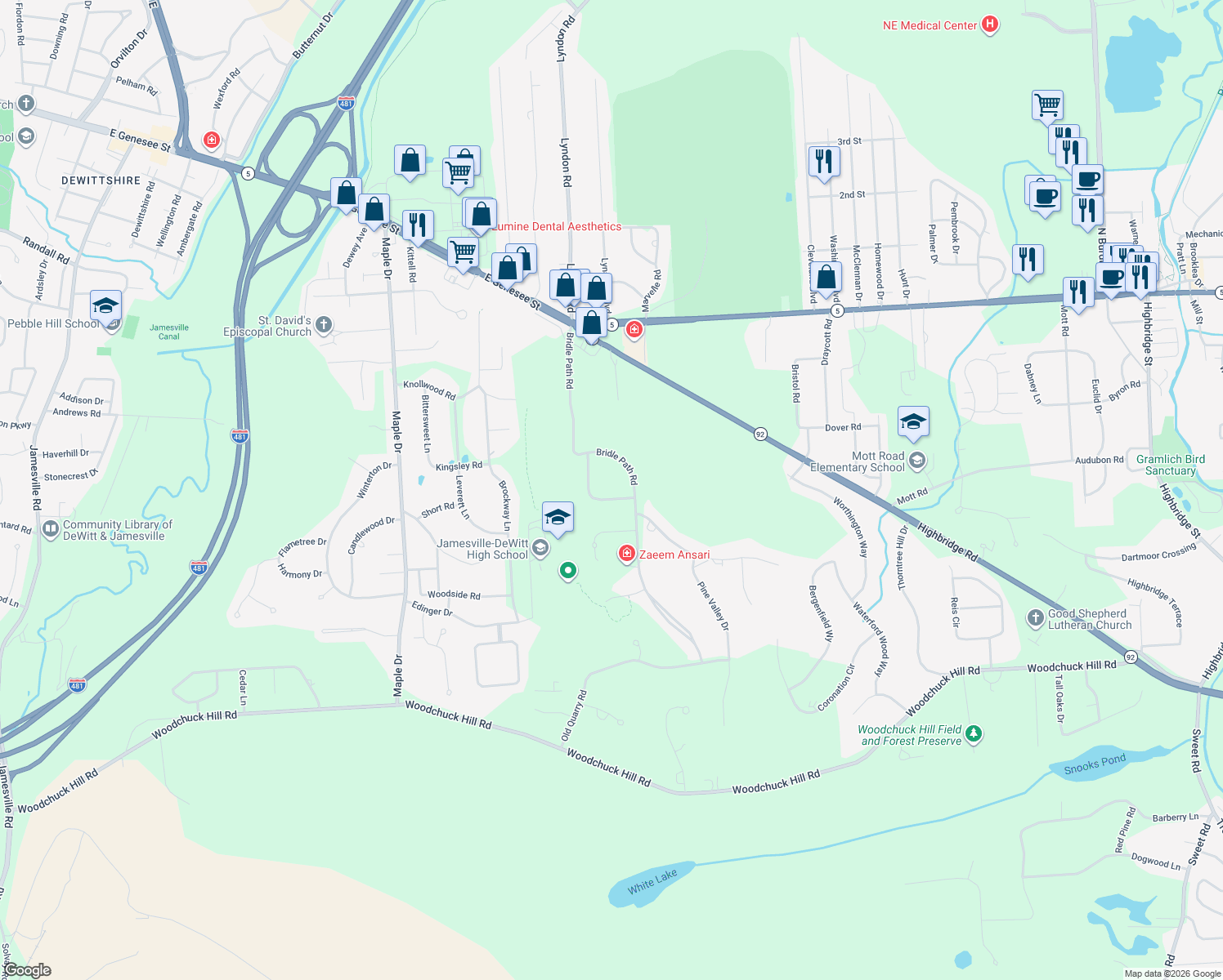 map of restaurants, bars, coffee shops, grocery stores, and more near 6979 Colonial Dr in Fayetteville