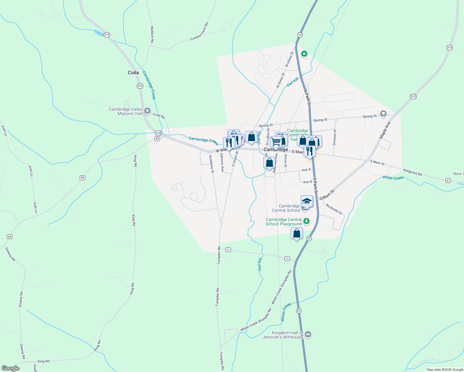 map of restaurants, bars, coffee shops, grocery stores, and more near 27 S Union St in Cambridge