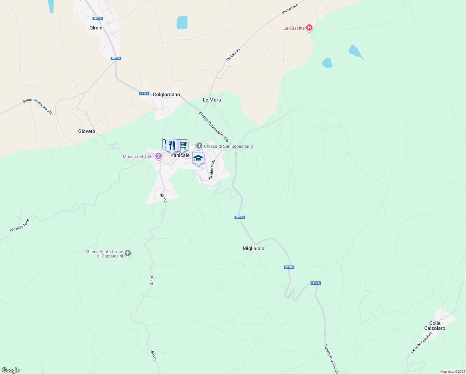map of restaurants, bars, coffee shops, grocery stores, and more near 4 Viale della Repubblica in Panicale