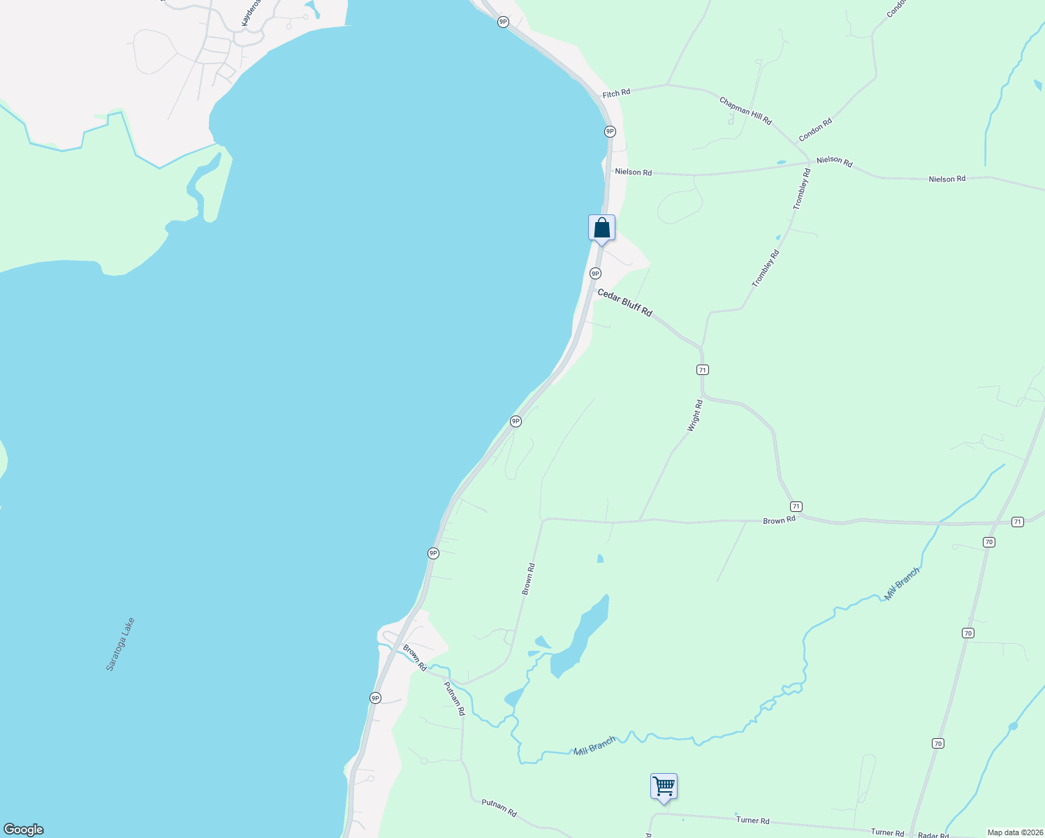 map of restaurants, bars, coffee shops, grocery stores, and more near 1207 New York 9P in Saratoga Springs