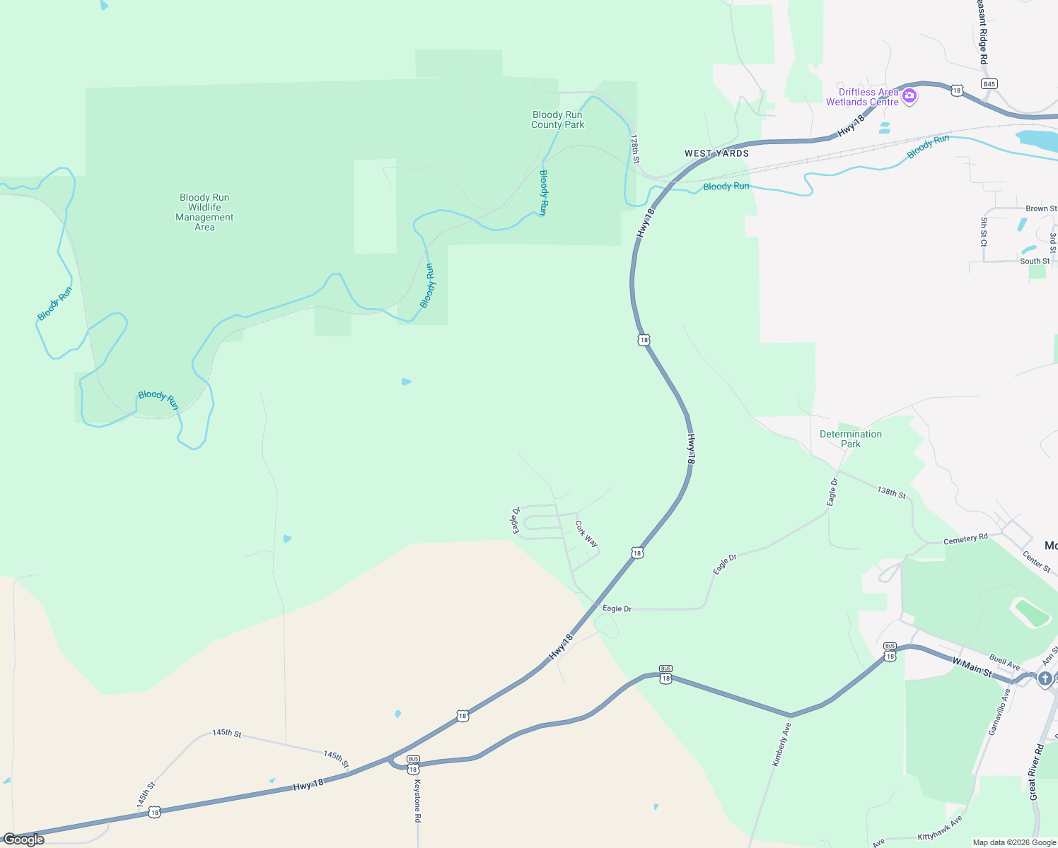 map of restaurants, bars, coffee shops, grocery stores, and more near 338 Eagle Drive in McGregor