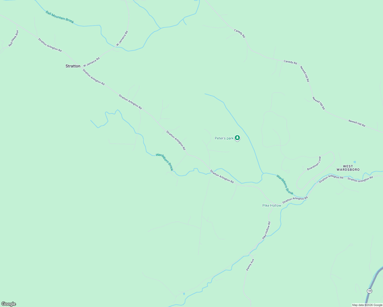 map of restaurants, bars, coffee shops, grocery stores, and more near 440 Stratton Arlington Road in Stratton
