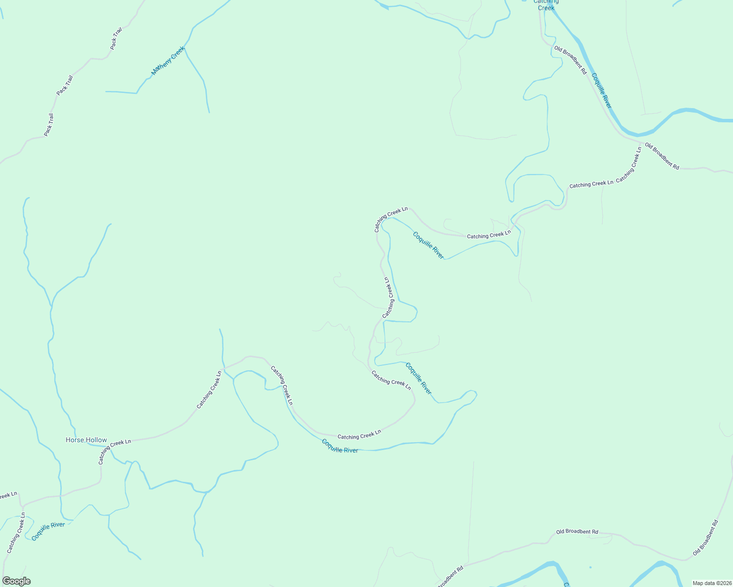 map of restaurants, bars, coffee shops, grocery stores, and more near 92859 Catching Creek Lane in Myrtle Point