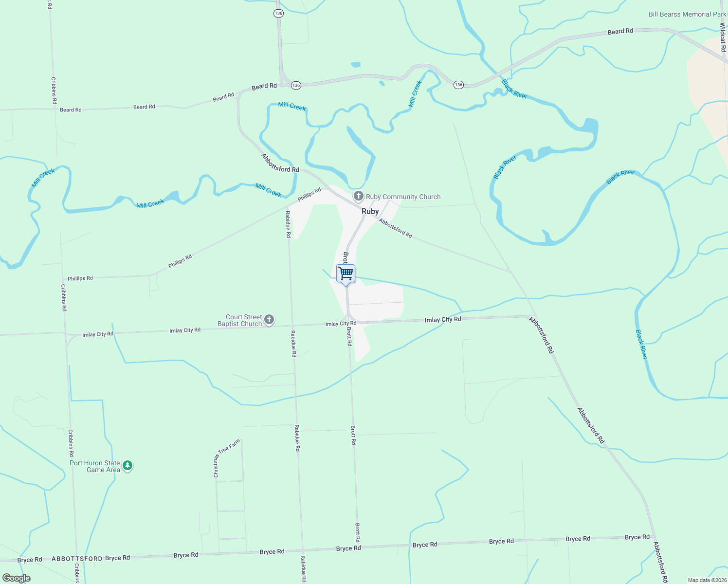 map of restaurants, bars, coffee shops, grocery stores, and more near 6844 Mels Dr in St. Clair