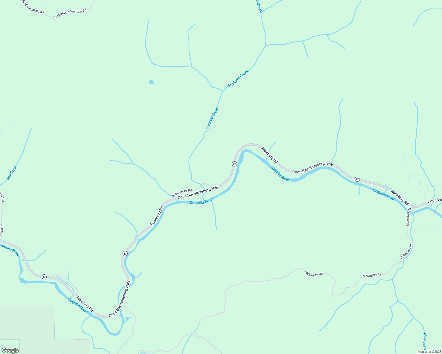 map of restaurants, bars, coffee shops, grocery stores, and more near Coos Bay-Roseburg Highway in Myrtle Point