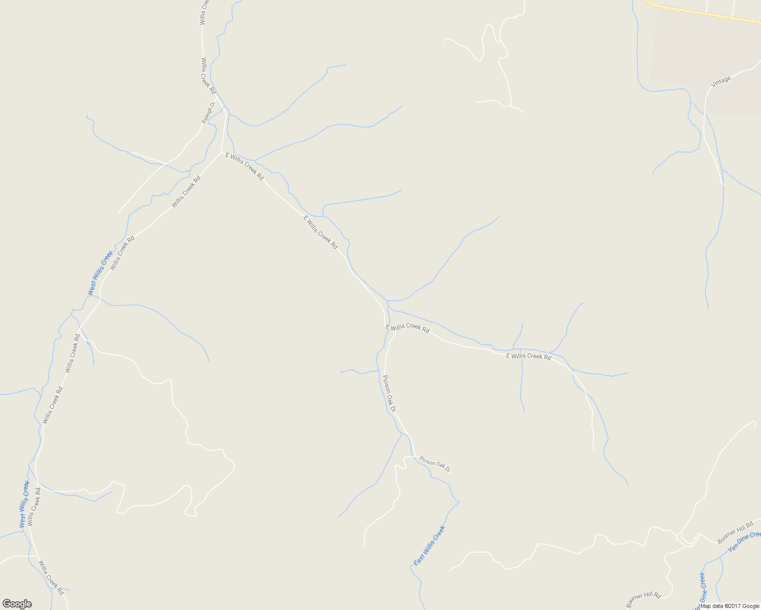 map of restaurants, bars, coffee shops, grocery stores, and more near East Willis Creek Road in Winston