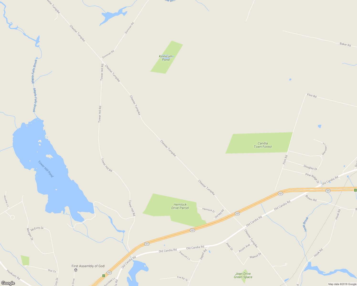 map of restaurants, bars, coffee shops, grocery stores, and more near 219 Chester Turnpike in Candia
